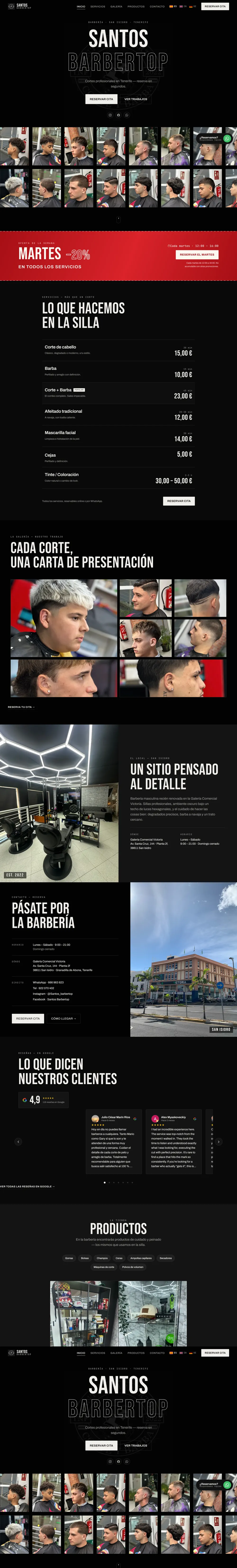 Santos Barbertop, web hecha por Teide Digital